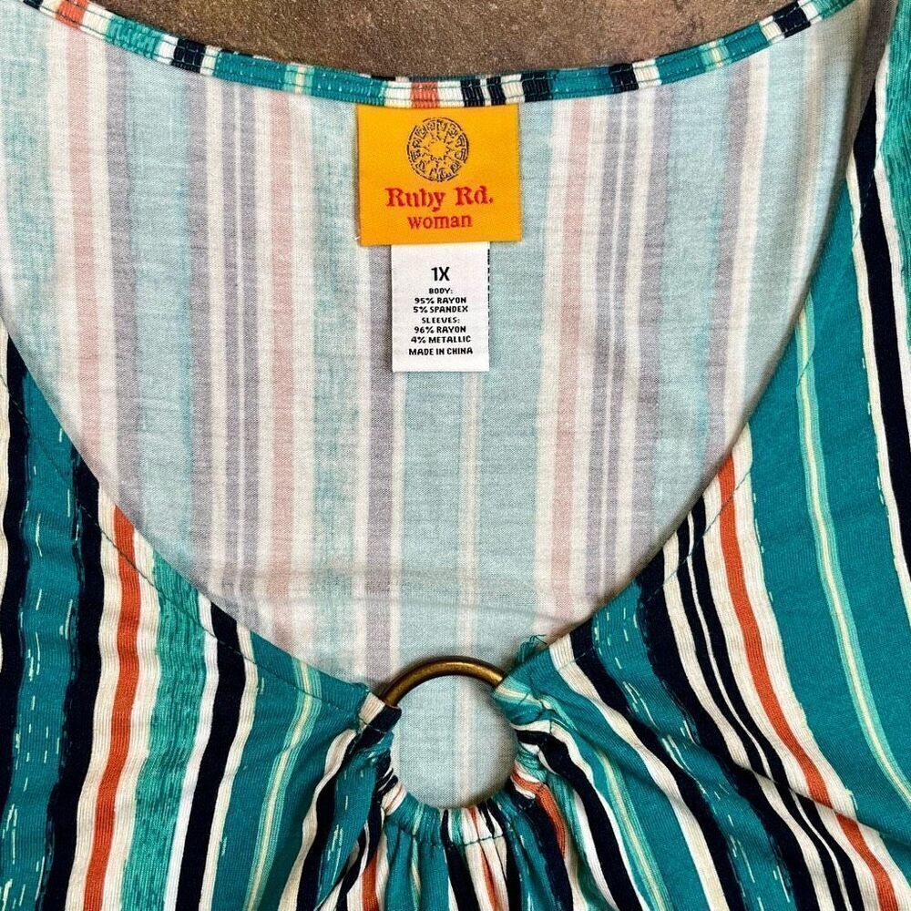 Ruby Rd. Striped Blouse 1X - Picture 8 of 12